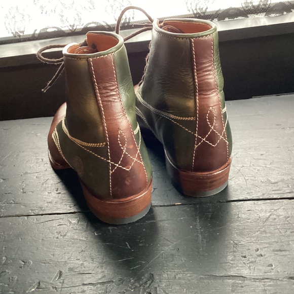 LEATHER PACKER BOOTS Green Brown Women’s 9.5 - SPAIN - Picture 5 of 5
